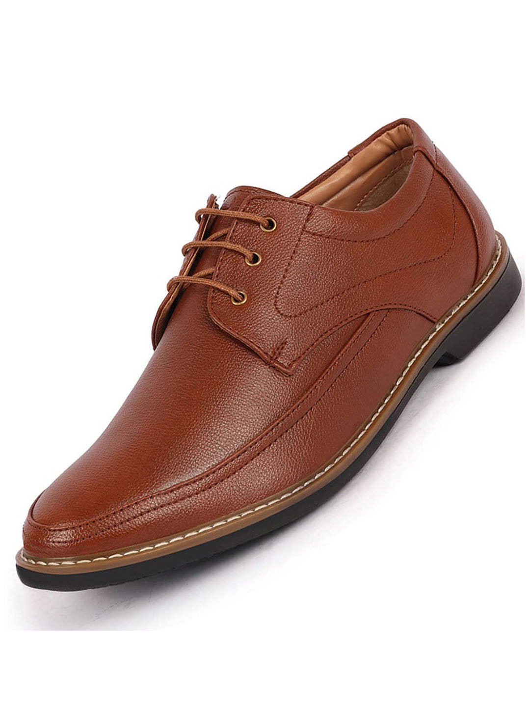 Shop Men Tan Formal Lace-Up Derby Uniform Dress Shoes Online.