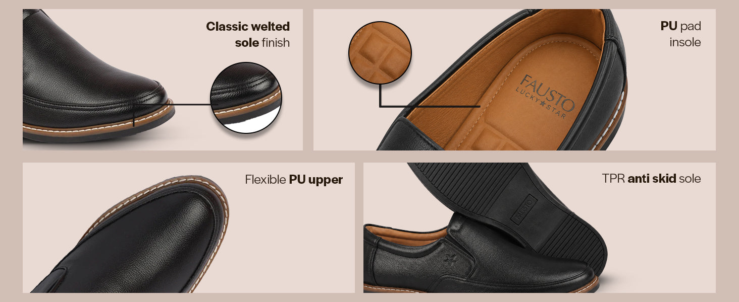 Men Tan Formal Superior Comfort Slip On Shoes