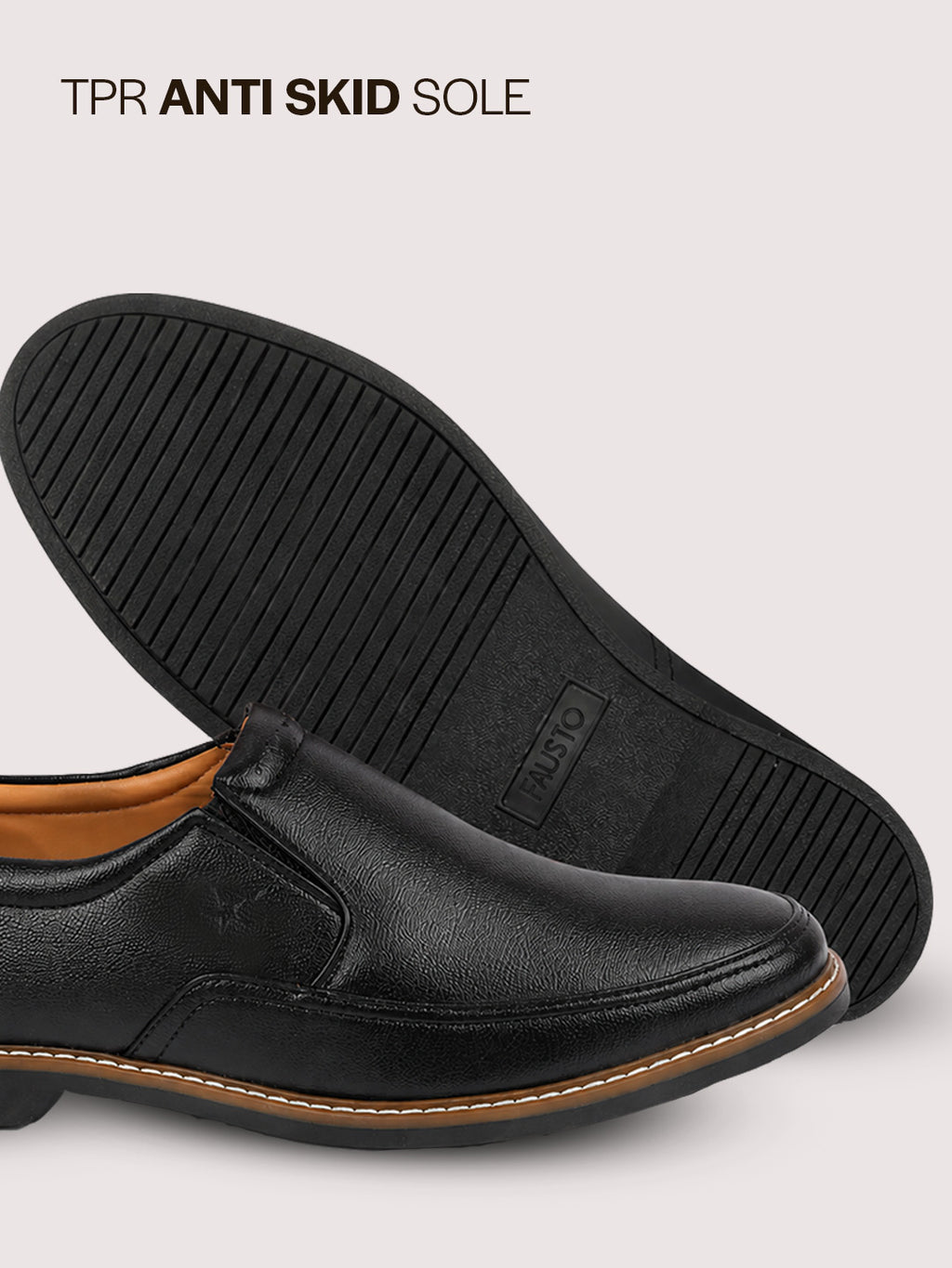 men black formal superior comfort slip on shoes