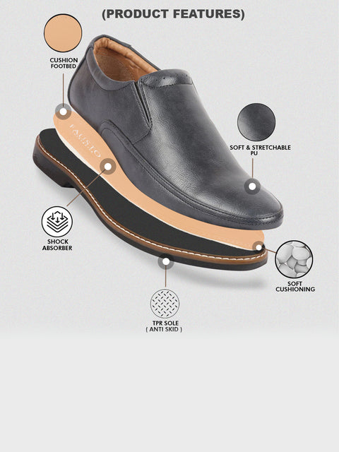 Shop Men Navy Blue Formal Superior Comfort Slip On Shoes Online.