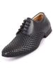 Men Navy Blue Knit Design Formal/Office Lace Up Shoes