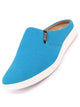 Men Light Blue Casual Back Open Canvas Stylish Slip On Shoes