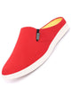 Men Red Casual Back Open Canvas Stylish Slip On Shoes