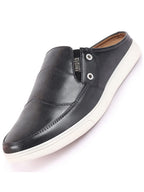 Shop Men Blue Casual Back Open Classic Slip On Shoes Online.