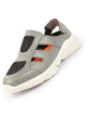 Men Grey Hook and Loop Breathable Back Strap Ultra Lightweight Sports Shoe Style Sandals