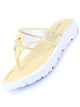 Women Yellow Casual Party Beach Fashion Stylish Floral Design Thong Flats Wedges Slipper