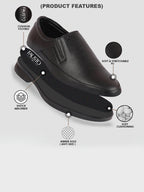 Shop Men Black Formal Outdoor Office Slip On Shoes Online.