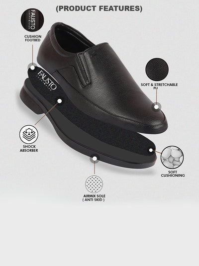 Shop Men Black Formal Outdoor Office Slip On Shoes Online