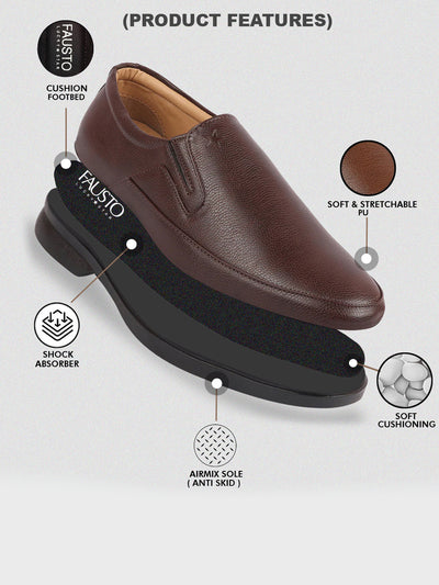Shop Men Brown Formal Outdoor Office Slip On Shoes Online