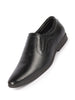 Men Black Genuine Leather Formal Office Pointed Toe Slip On Shoes with Comfort EVA Pad Insole