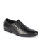 Men Black Genuine Leather Formal Office Pointed Toe Slip On Shoes with Comfort EVA Pad Insole