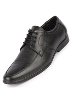 Men Black Genuine Leather Formal Office Pointed Toe Derby Lace Up Shoes with Comfort EVA Pad Insole