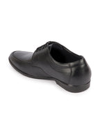 Men Black Genuine Leather Formal Office Pointed Toe Derby Lace Up Shoes with Comfort EVA Pad Insole