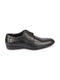 Men Black Genuine Leather Formal Office Pointed Toe Derby Lace Up Shoes with Comfort EVA Pad Insole