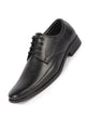 Men Black Genuine Leather Formal Office Work Round Toe Derby Lace Up Shoes with Comfort EVA Pad Insole