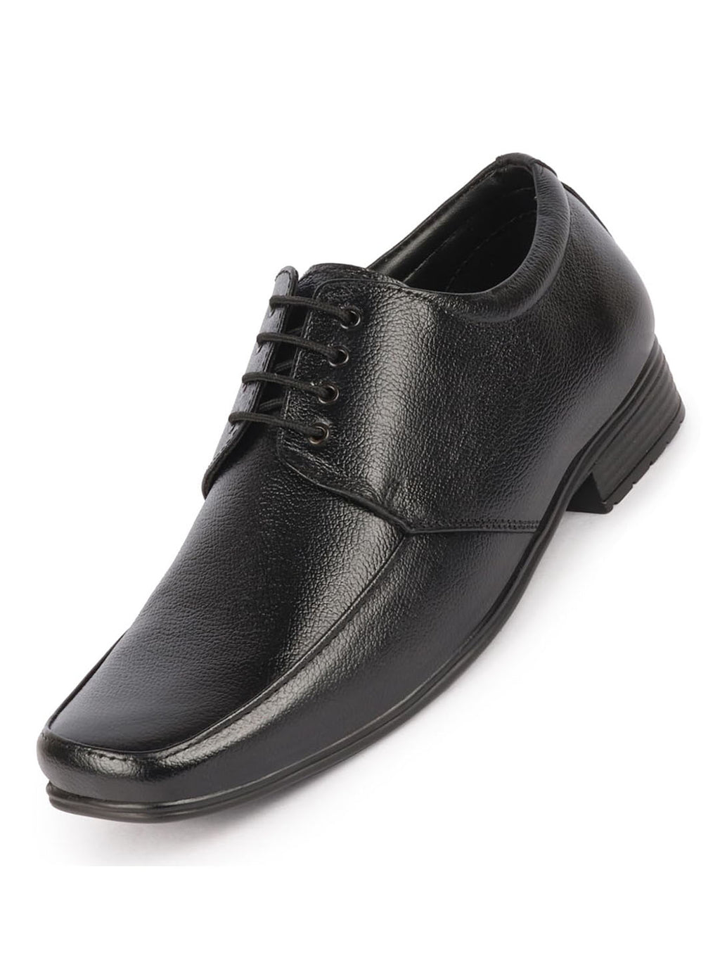 Men Black Genuine Leather Formal Office Work Broad Feet Derby Lace Up Shoes with Comfort EVA Pad Insole