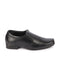 Men Black Genuine Leather Formal Office Work Broad Feet Slip On Shoes with Comfort EVA Pad Insole