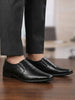 Men Black Formal Office Work Pointed Toe Slip On Shoes