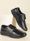 Men Black Formal Office Work Broad Feet Derby Lace Up Shoes