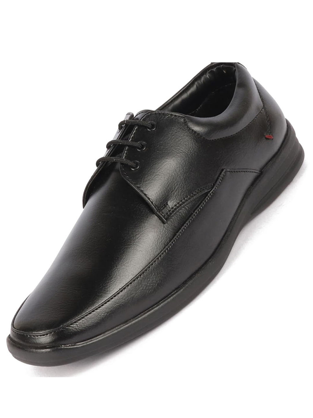 Men Black Formal Office Work Broad Feet Derby Lace Up Shoes