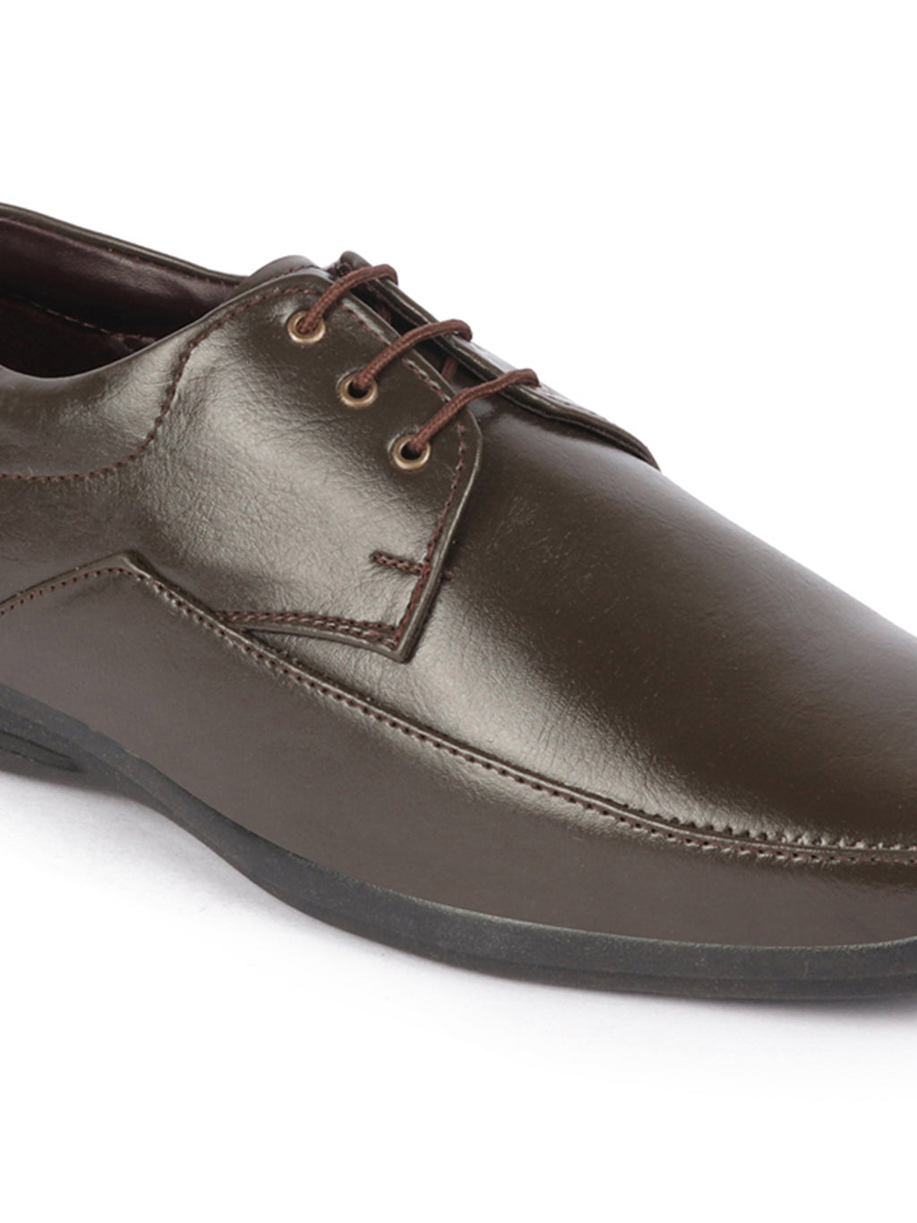 men brown formal office work broad feet derby lace up shoes