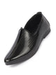 Men Black Glossy Shine Textured Design Wedding Festive Ethnic Slip On Jutis and Mojaris