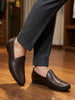 Men Brown Glossy Shine Textured Design Wedding Festive Ethnic Slip On Jutis and Mojaris