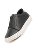 Women Black Elastic Closure Stitched Comfort Slip On Sneaker Shoes