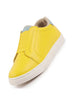 Women Yellow Elastic Closure Stitched Comfort Slip On Sneaker Shoes
