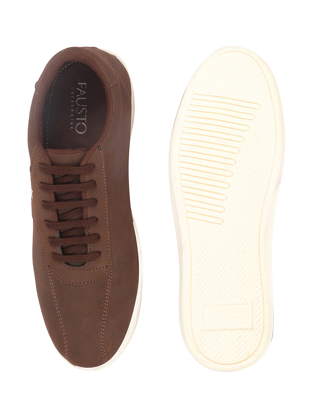 Shop Men Brown Classic Embroidery Star Upper Soft Suede Leather Lace Up Sneakers Shoes Online.