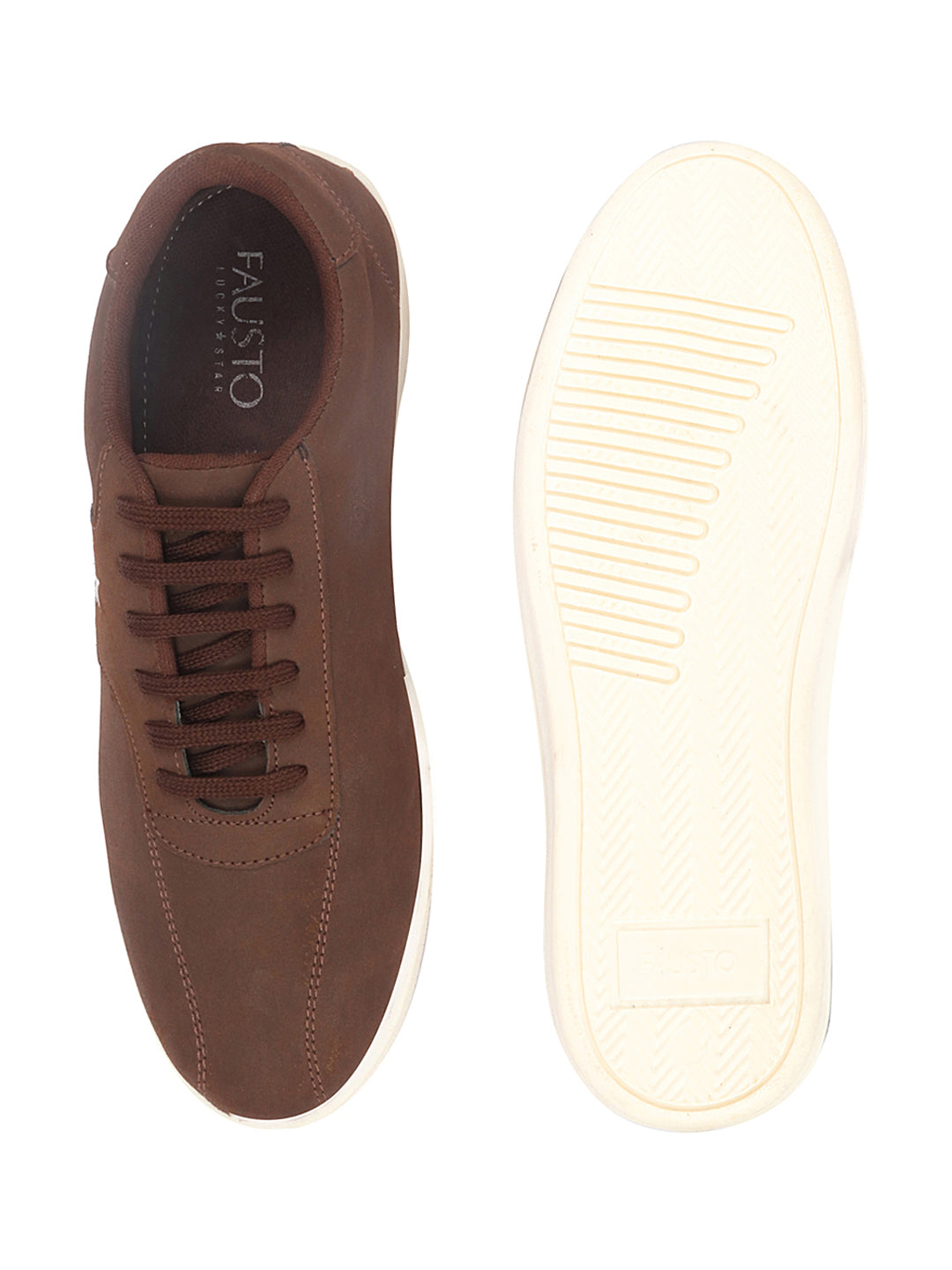 Shop Men Brown Classic Embroidery Star Upper Soft Suede Leather Lace Up Sneakers Shoes Online.