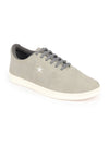 Shop Men Grey Classic Embroidery Star Upper Soft Suede Leather Lace Up Sneakers Shoes Online.
