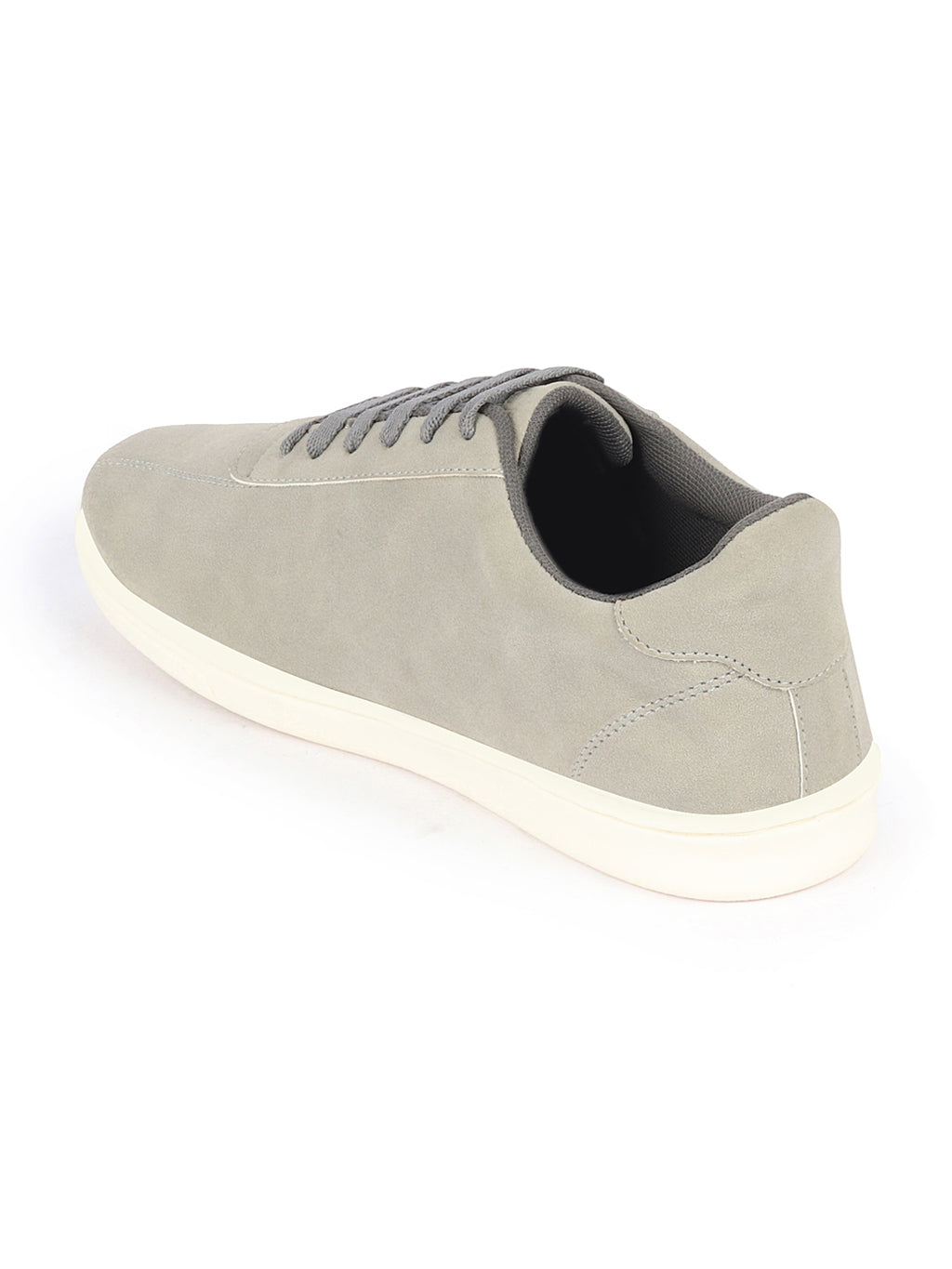 Shop Men Grey Classic Embroidery Star Upper Soft Suede Leather Lace Up Sneakers Shoes Online.