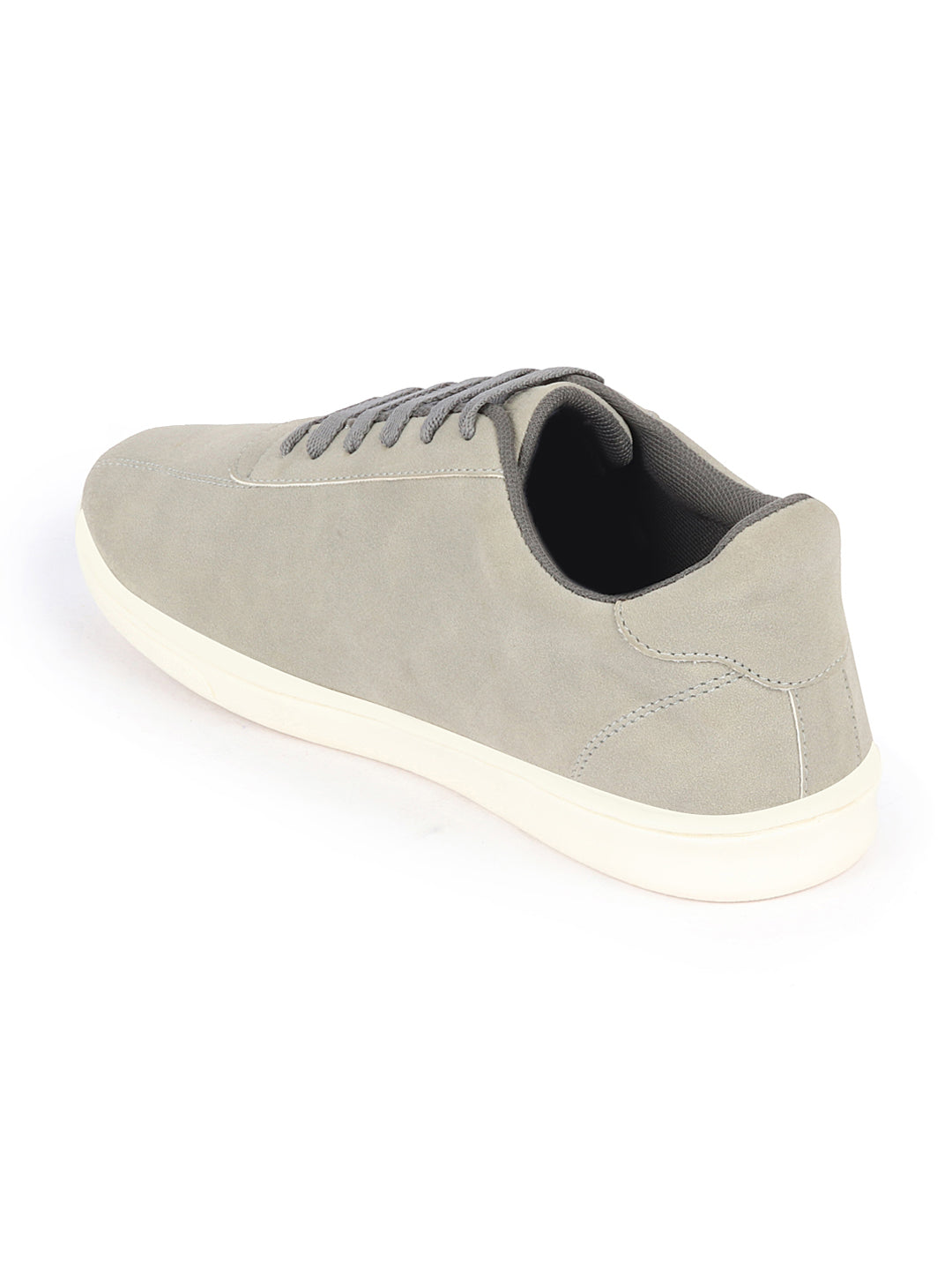 Shop Men Grey Classic Embroidery Star Upper Soft Suede Leather Lace Up Sneakers Shoes Online.
