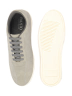 Shop Men Grey Classic Embroidery Star Upper Soft Suede Leather Lace Up Sneakers Shoes Online.