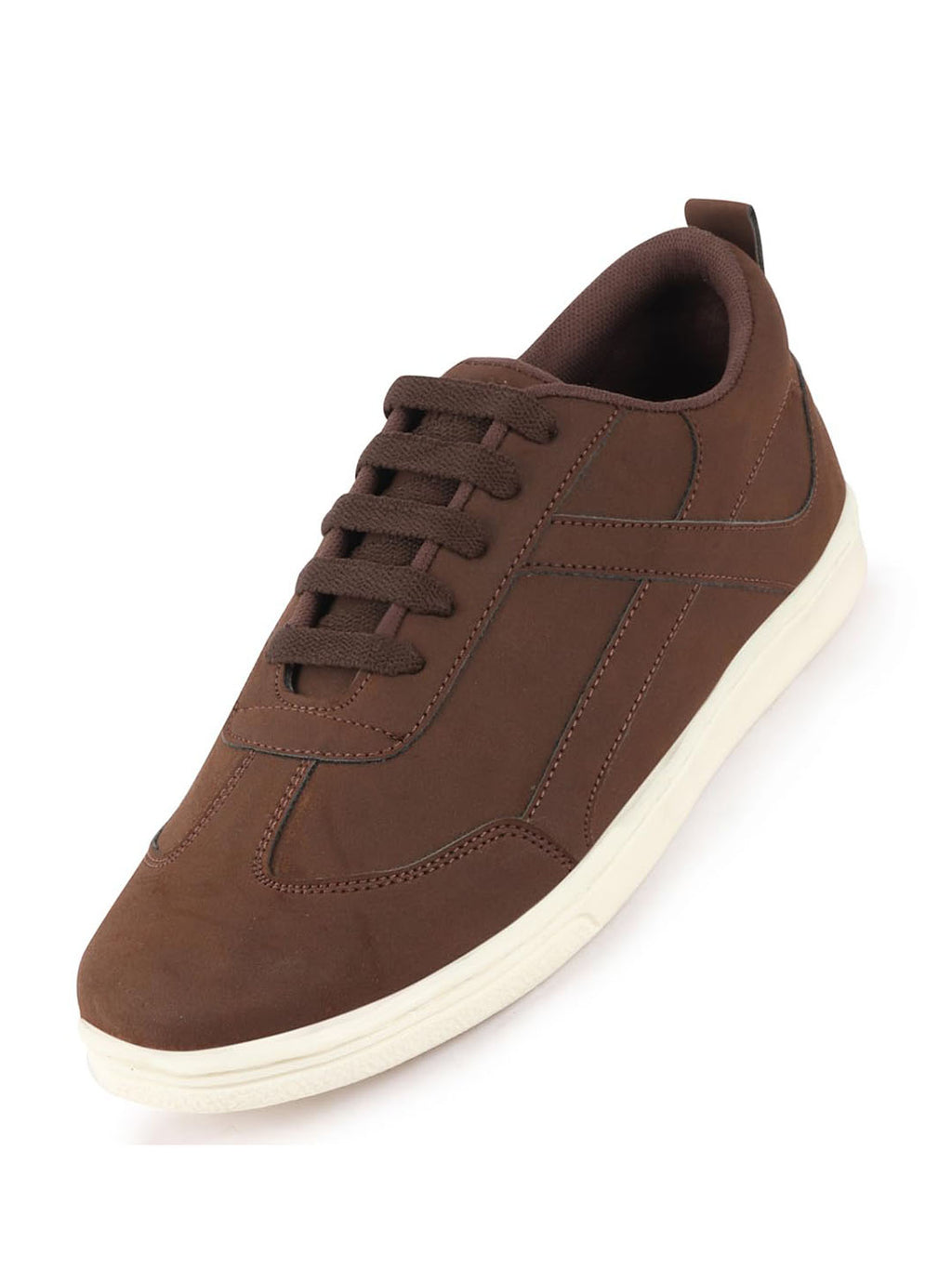 Shop Men Brown Trendy Fashion Classic Super Light Speedy Runs Anti Skid Lace Up Sneakers Shoes Online.