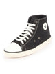 Men Black Mid Top Star Toe Cap Upper Denim 8-Eye Lace Up Canvas Sneakers Shoes