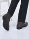 men brown mid top buckle side zipper single strap monk boots