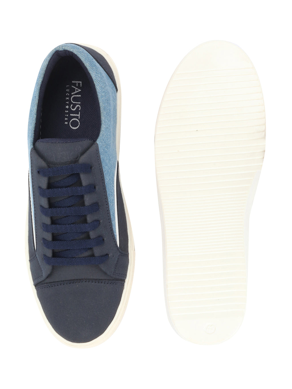 Shop Men Sky Blue Colorblocked Upper Denim Strip Design Comfort Lace Up Canvas Sneakers Shoes Online.
