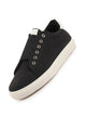 Men Black Elastic Closure Comfort Canvas Denim Slip On Sneaker Shoes