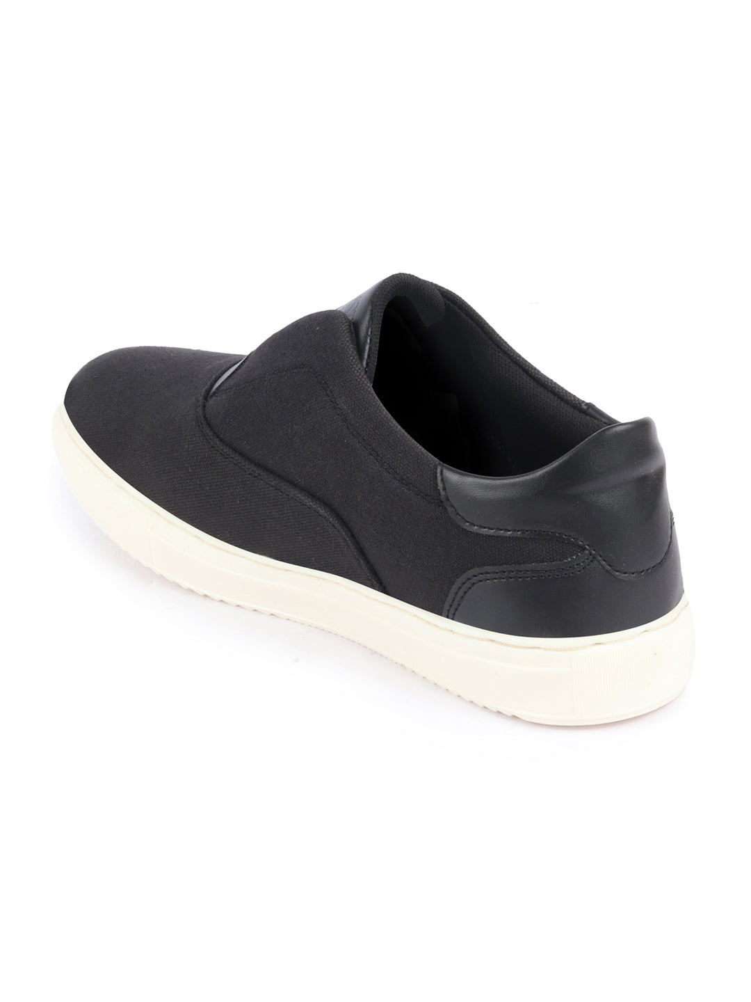Shop Men Black Classic Upper Denim Comfort No Touch Slip On Canvas Sneakers Shoes Online.