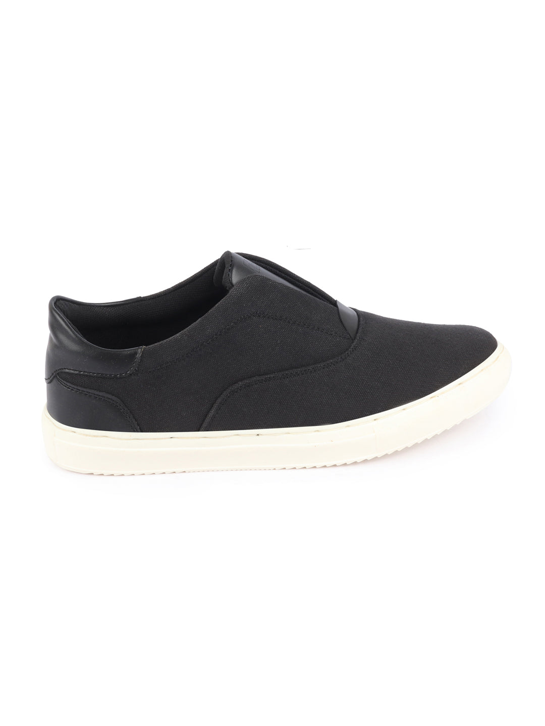 Shop Men Black Classic Upper Denim Comfort No Touch Slip On Canvas Sneakers Shoes Online.