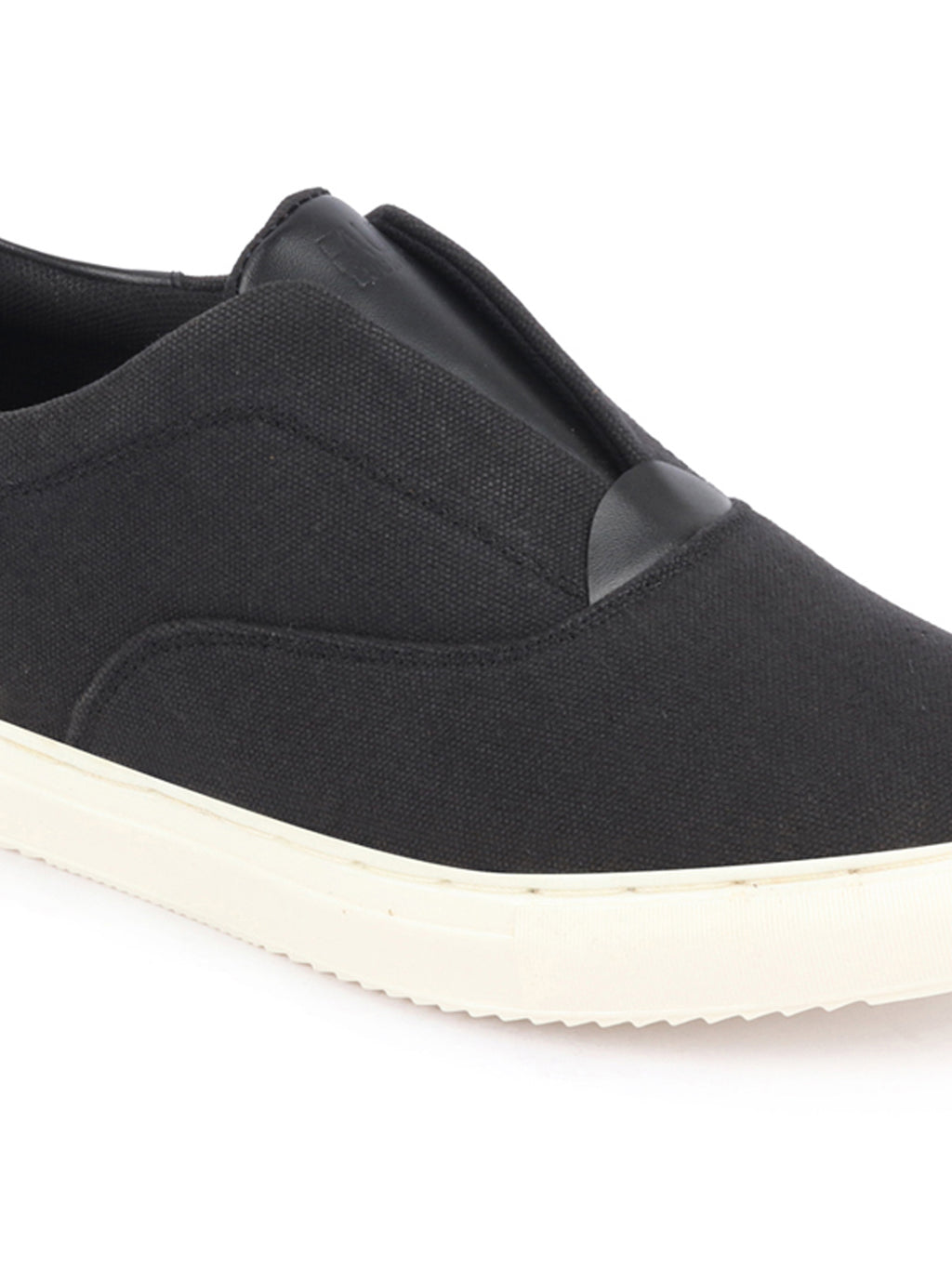 Shop Men Black Classic Upper Denim Comfort No Touch Slip On Canvas Sneakers Shoes Online.
