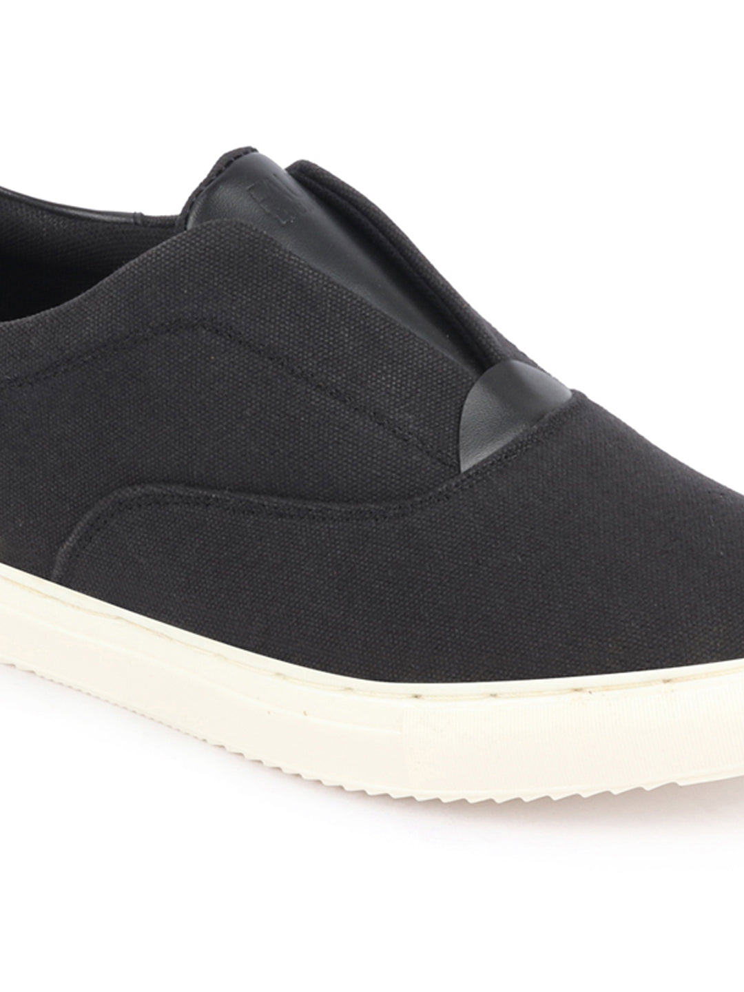 Shop Men Black Classic Upper Denim Comfort No Touch Slip On Canvas Sneakers Shoes Online.