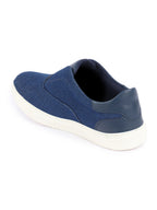 Shop Men Navy Blue Classic Upper Denim Comfort No Touch Slip On Canvas Sneakers Shoes Online.