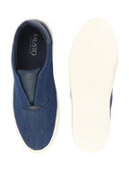 Shop Men Navy Blue Classic Upper Denim Comfort No Touch Slip On Canvas Sneakers Shoes Online.