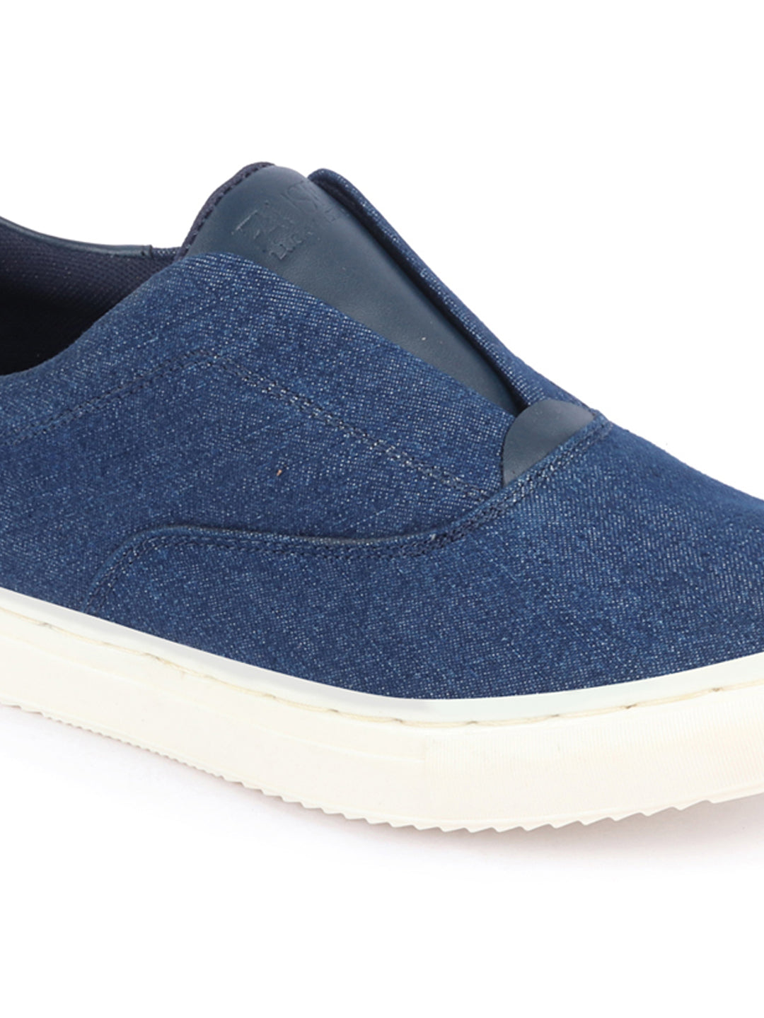 Shop Men Navy Blue Classic Upper Denim Comfort No Touch Slip On Canvas Sneakers Shoes Online.