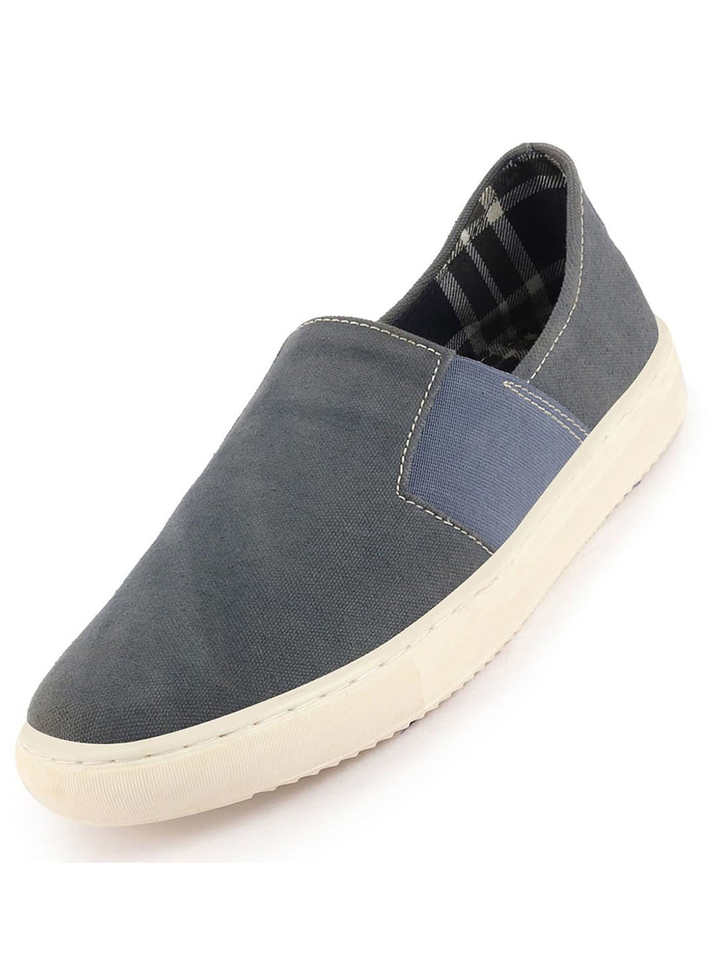 Men Grey Colorblocked Denim/Canvas Slip On Casual Loafer Shoes