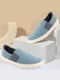Men Sky Blue Colorblocked Denim/Canvas Slip On Casual Loafer Shoes