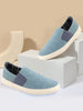 Men Sky Blue Colorblocked Denim/Canvas Slip On Casual Loafer Shoes
